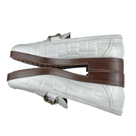 27 Edit Naturalizer Women's Beline Loafers 7.5M Leather Slip On Croc Embossed - Picture 8 of 12